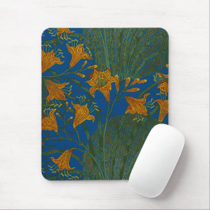 Walter Crane Day Lily Floral Wallpaper Design Mouse Mat
