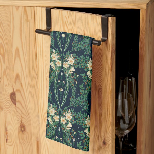 Walter Crane "Francesca" Botanical Tea Towel (Thirds Fold)