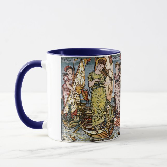 Walter Crane Ships,Graceful Ladies,Art Nouveau Mug (Left)