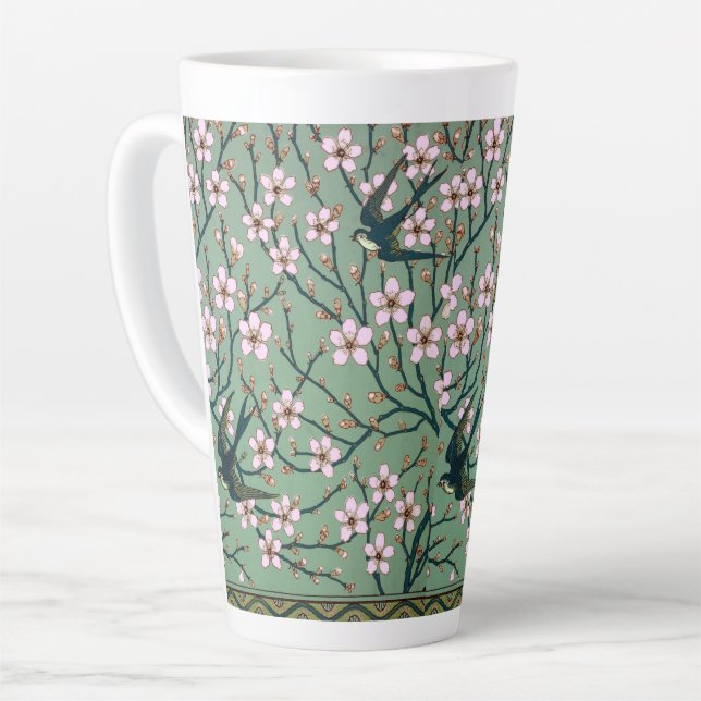 Walter Crane - Swallows and Almond Blossoms Mug (Left Angle)