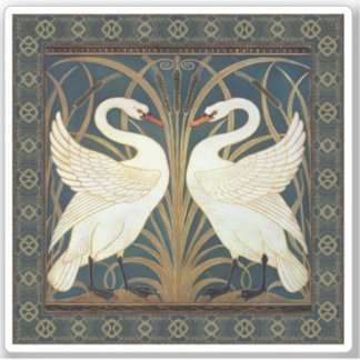 Walter Crane Swan, Rush And Iris Art Nouveau 