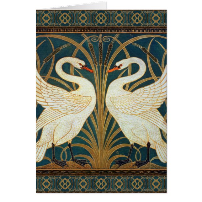 Walter Crane Swan, Rush And Iris Art Nouveau (Front)