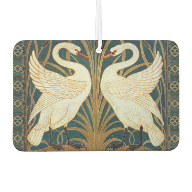 Walter Crane Swan, Rush And Iris Art Nouveau Car Air Freshener (Front)
