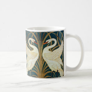 Walter Crane Swan, Rush And Iris Art Nouveau Coffee Mug