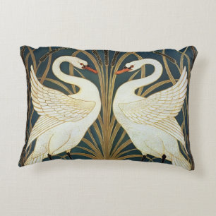 Walter Crane Swan, Rush And Iris Art Nouveau  Decorative Cushion