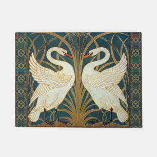 Walter Crane Swan, Rush And Iris Art Nouveau Doormat