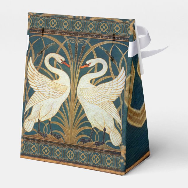 Walter Crane Swan, Rush And Iris Art Nouveau Favour Box (Back Side)