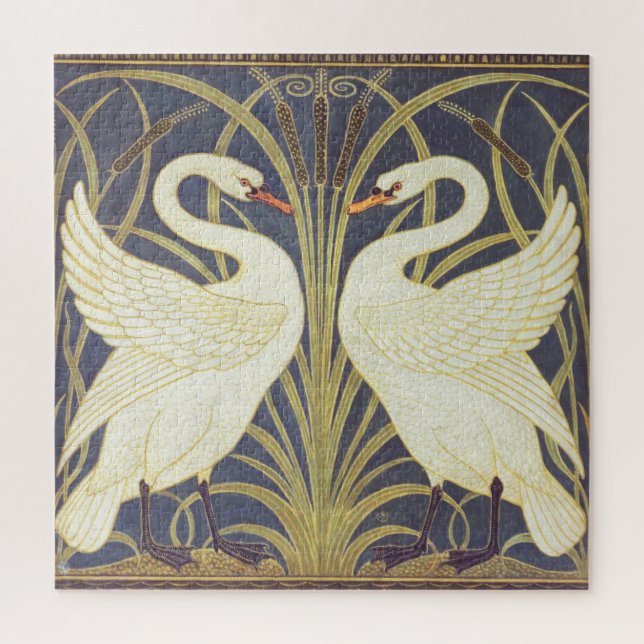 Walter Crane Swan, Rush And Iris Art Nouveau Jigsaw Puzzle (Vertical)