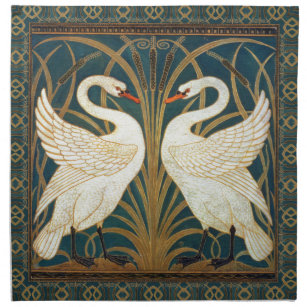 Walter Crane Swan, Rush And Iris Art Nouveau Napkin