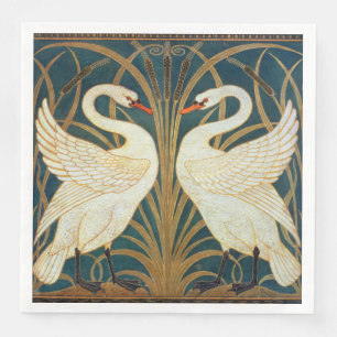 Walter Crane Swan, Rush And Iris Art Nouveau Napkin