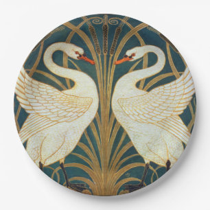 Walter Crane Swan, Rush And Iris Art Nouveau Paper Plate