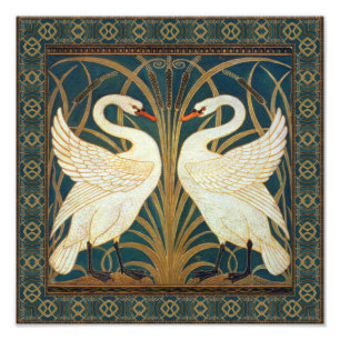 Walter Crane Swan, Rush And Iris Art Nouveau Photo Print