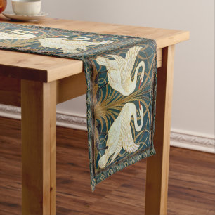 Walter Crane Swan, Rush And Iris Art Nouveau  Short Table Runner