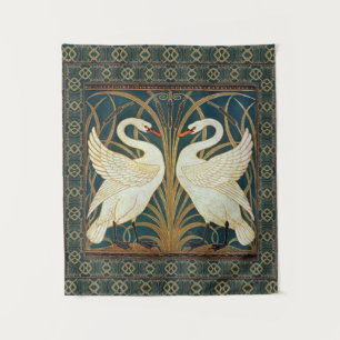 Walter Crane Swan, Rush And Iris Art Nouveau  Tapestry