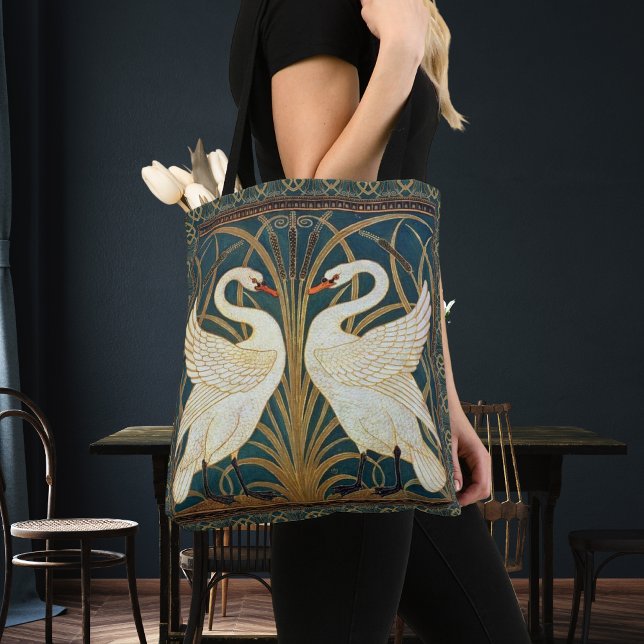Walter Crane Swan, Rush And Iris Art Nouveau  Tote Bag (Creator Uploaded)