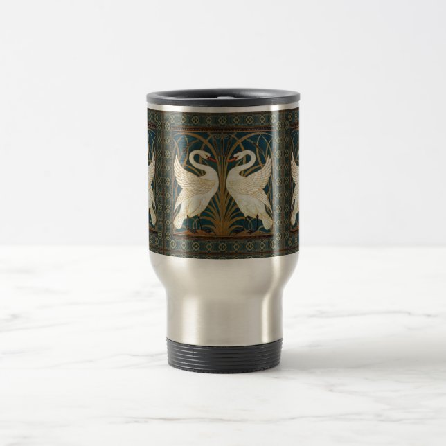 Walter Crane Swan, Rush And Iris Art Nouveau Travel Mug (Center)