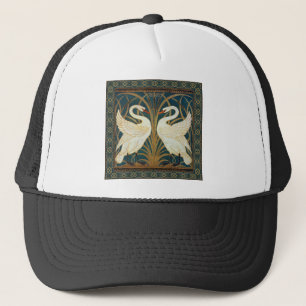 Walter Crane Swan, Rush And Iris Art Nouveau Trucker Hat