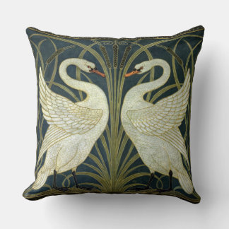 Walter Crane Swan & Rush and Iris Victorian  Cushion