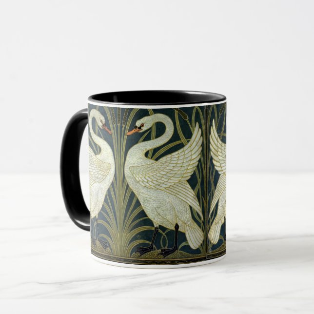 Walter Crane Swan & Rush and Iris Victorian  Mug (Front Left)
