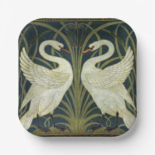 Walter Crane Swan & Rush and Iris Victorian  Paper Plate