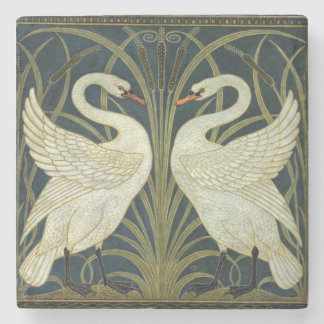 Walter Crane Swan & Rush and Iris Victorian Stone Coaster