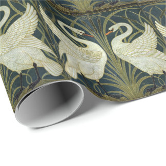 Walter Crane Swan & Rush and Iris Victorian  Wrapping Paper