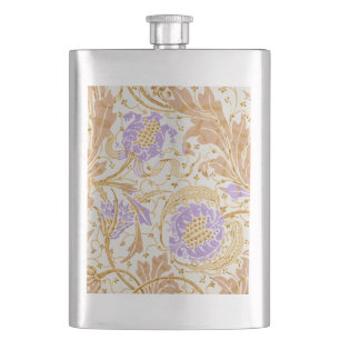 Walter Crane Teazle & Pomegranate Art Nouveau Hip Flask