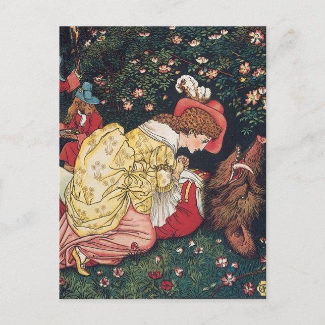 Walter Crane - The Beauty and the Beast Postcard (Front)