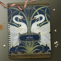 Walter Crane Two Swans Art Nouveau Vintage Decor