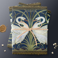 Walter Crane Two Swans Art Nouveau Vintage Decor