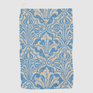 Walter Crane Vintage Blue Seed and Flower Art Golf Towel
