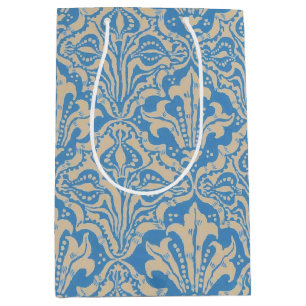 Walter Crane Vintage Blue Seed and Flower Art Medium Gift Bag