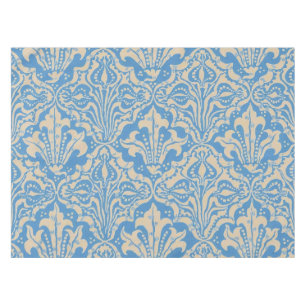 Walter Crane Vintage Blue Seed and Flower Art Tablecloth