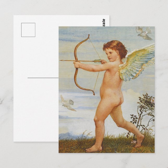 Walter Crane Vintage Cupid with Bow Art Postcard (Front/Back)