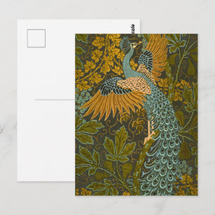 Walter Crane - Vintage Fig and Peacock Pattern  Postcard