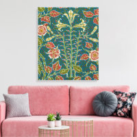 Walter Crane Vintage Lily and Rose Floral