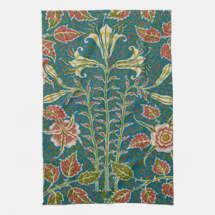 Walter Crane Vintage Lily and Rose Floral Tea Towel