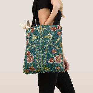Walter Crane Vintage Lily and Rose Floral Tote Bag