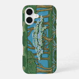 Walter Crane Vintage May Tree Forest Wallpaper iPhone 16 Case
