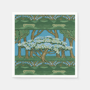 Walter Crane Vintage May Tree Forest Wallpaper Napkin