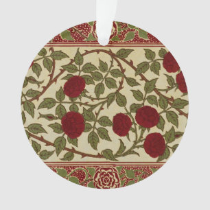 Walter Crane Vintage Rosamund Red Rose Floral Art Ornament