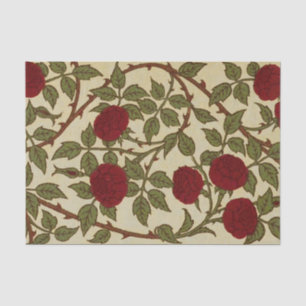 Walter Crane Vintage Rosamund Red Rose Floral Art Tissue Paper
