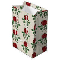 Walter Crane Vintage Saxon Red Rose Pattern