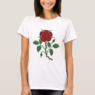 Walter Crane Vintage Saxon Red Rose Pattern T-Shirt