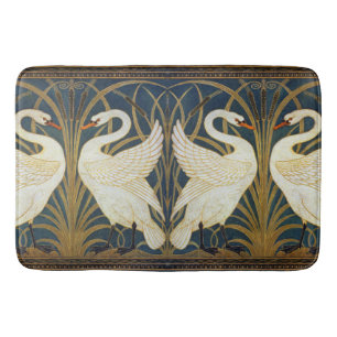 Walter Crane Vintage Swan and Iris Art Nouveau Bath Mat