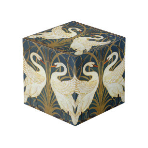 Walter Crane Vintage Swan and Iris Art Nouveau Cube