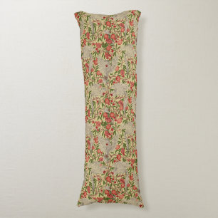 Walter Crane White Cockatoo Red Pomegranate Art Body Cushion