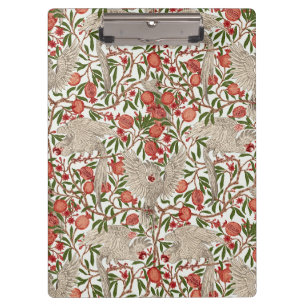 Walter Crane White Cockatoo Red Pomegranate Art Clipboard
