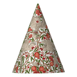 Walter Crane White Cockatoo Red Pomegranate Art Party Hat