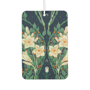 Walter Crane White Lily-Blue Back Car Air Freshener